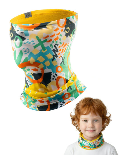 2-in-1 Kinder Halstuch & Mütze Doppelseitig Schlauchschal Wärmende Halswärmer Multifunktionstuch