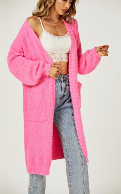 Weiche Strickjacke, entspannte Passform in Fuchsia-Pink