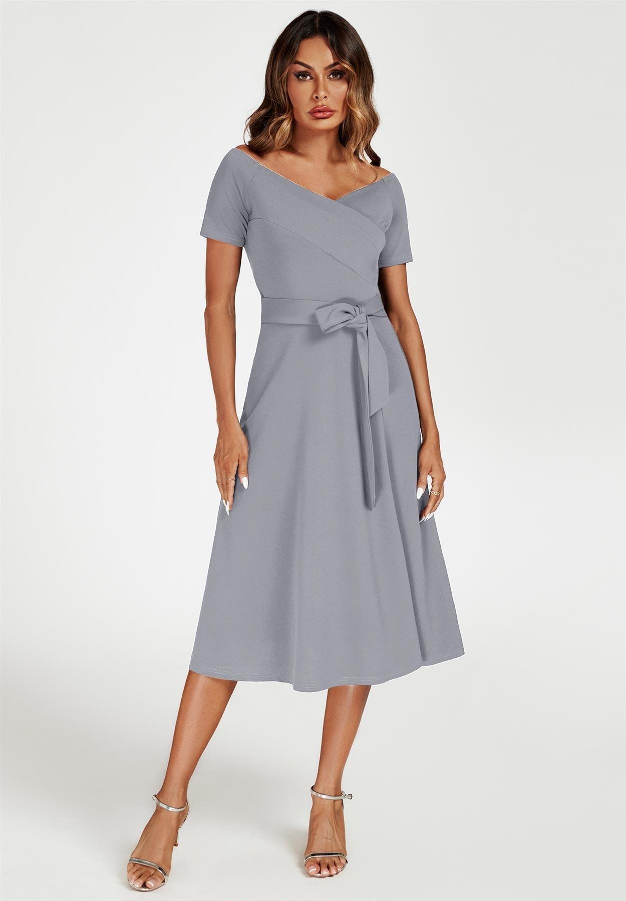 Bardot Midi Dress In Grey