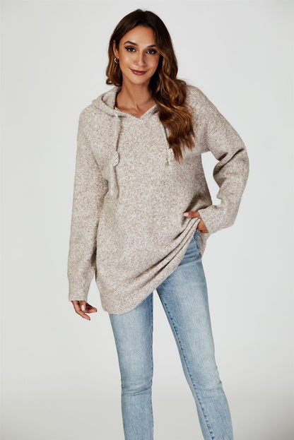 Knit Hoodie In Beige
