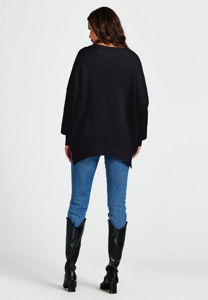 Oversized Jumper Top In Black
