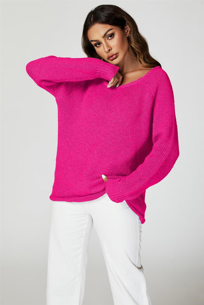 Comfy Jumper Top In Magenta