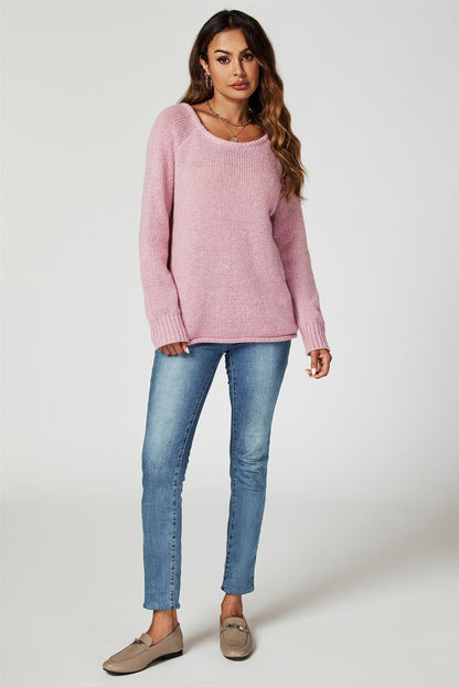 Comfy Jumper Top In Pink