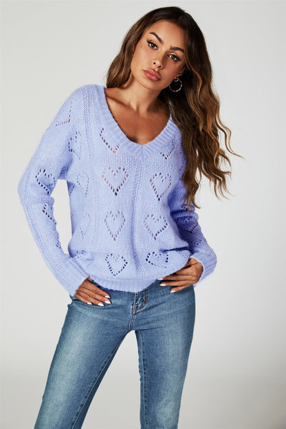 Heart Jumper Top In Blue