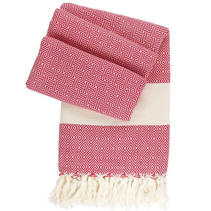 Hamamtuch Charlotte rot - handgewebt