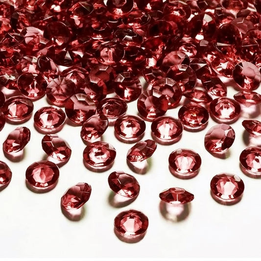 100 Dekosteine Diamant | Ø 12 mm – Bordeaux