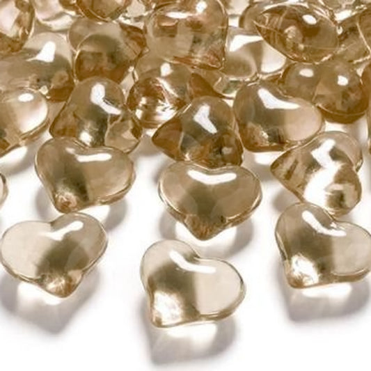 30 Dekosteine Herz| Ø 21 mm – Gold