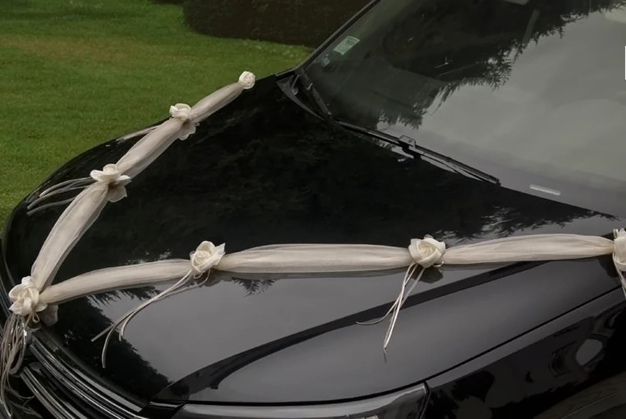 Autoschmuck, Autogirlande , Rosen, Hochzeit,