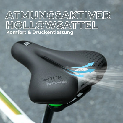 Bequemer Fahrradsattel, Ergonomisch Fahrrad Sattel Mit Druckentlastung & Belüftung, Hochdichter Schaumstoff, Doppelte Federung