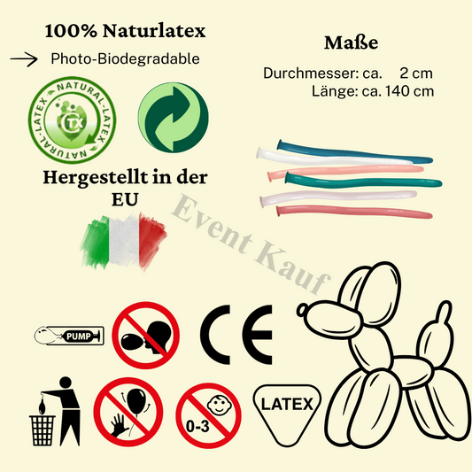 Modellierballons Naturlatex | 2 cm