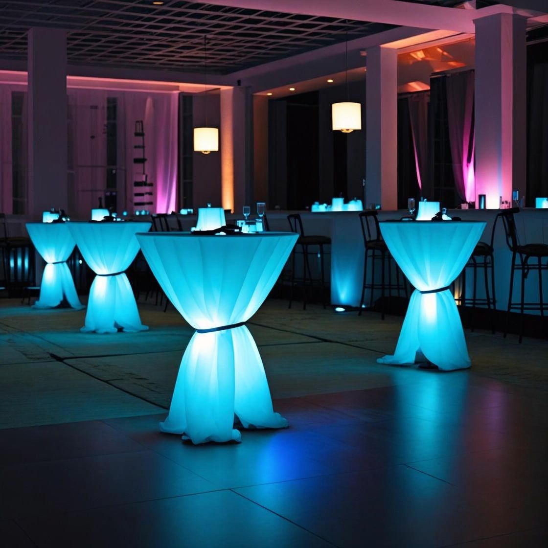 LED RGB Multicolor Platte mit Fernbedienung, beleuchtet in 16 Farben, für elegante Tischdekoration und Ambiente-Beleuchtung, gesteuert per Fernbedienung.