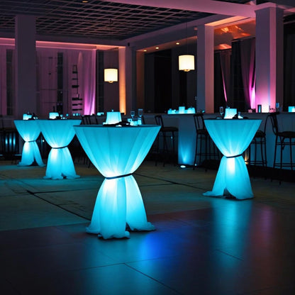 LED RGB Multicolor Platte mit Fernbedienung, beleuchtet in 16 Farben, für elegante Tischdekoration und Ambiente-Beleuchtung, gesteuert per Fernbedienung.