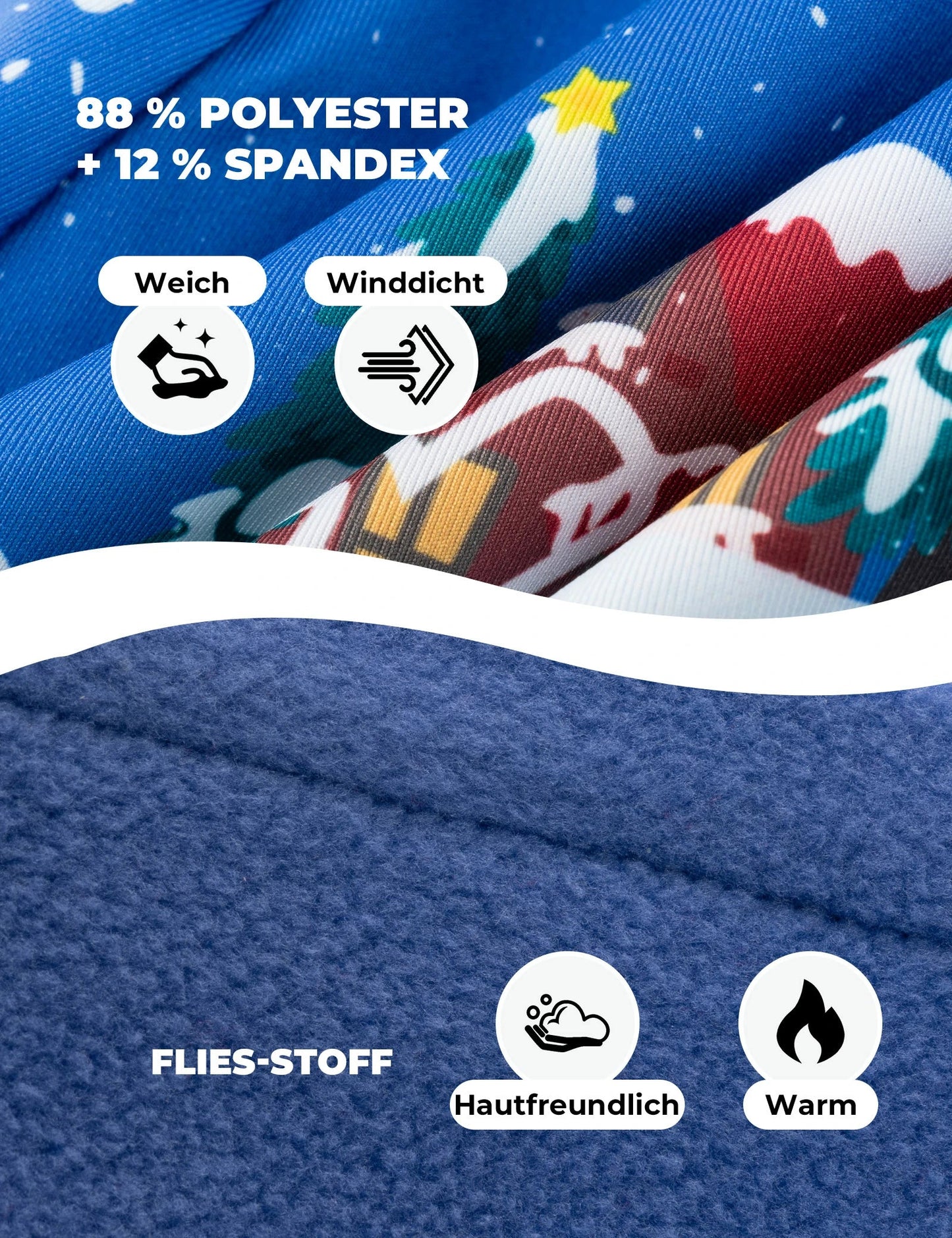 Doppelseitige Mütze für Kinder Weich Elastisch Winddicht 48-54cm