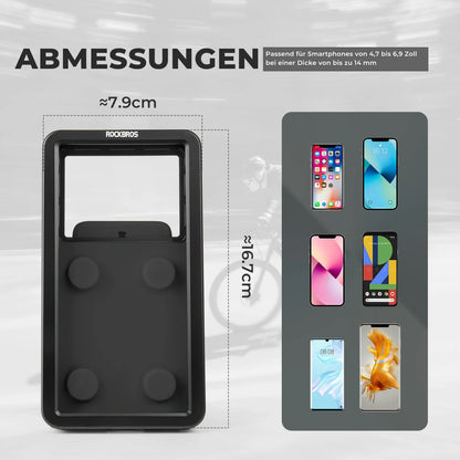 Fahrrad Handyhalterung Magnetische, 4,7–6,9 Zoll Smartphones, Lenkerhalterung 22,2–31,8 mm