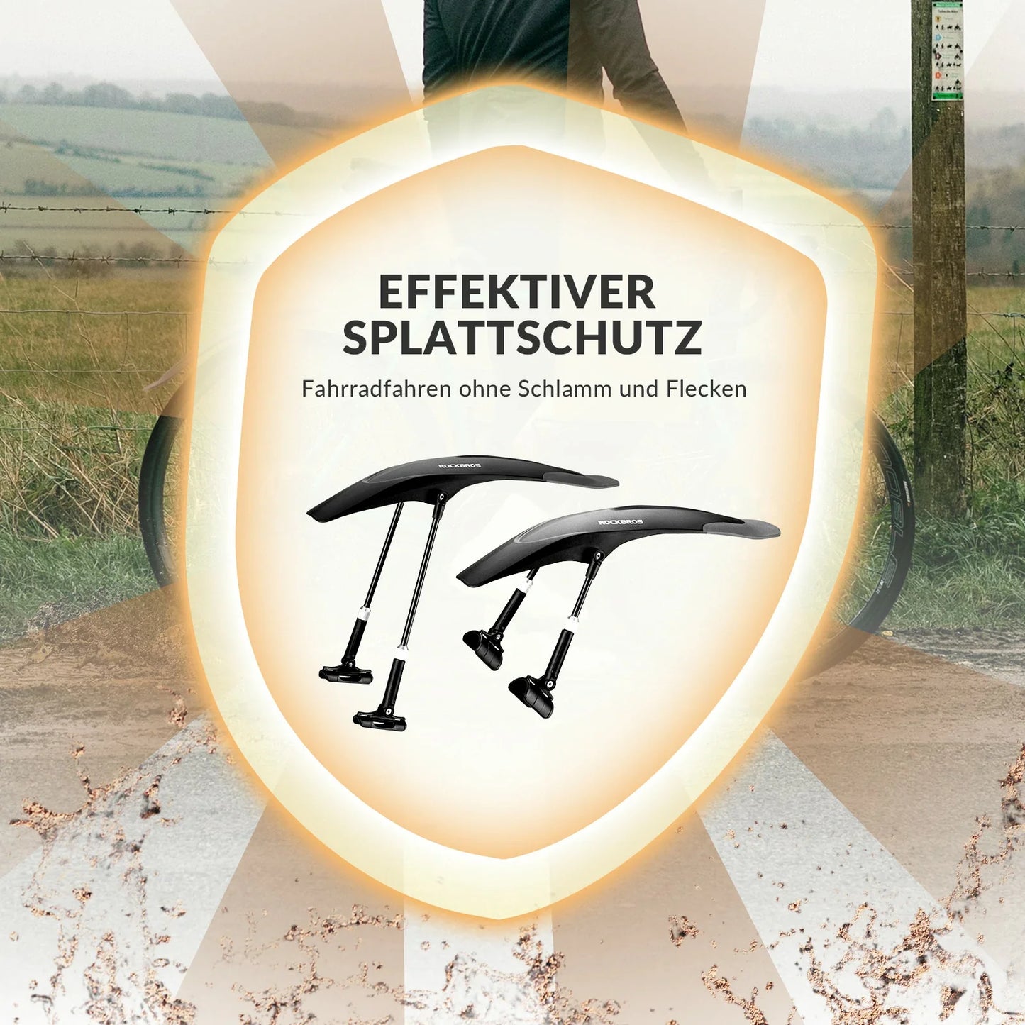 Fahrrad Schutzbleche Set Vorne/Hinten Verstellbare Flexible 26-29 zoll