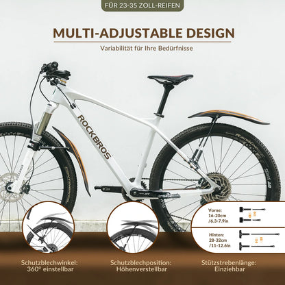 Fahrrad Schutzbleche Set Vorne/Hinten Verstellbare Flexible 26-29 zoll