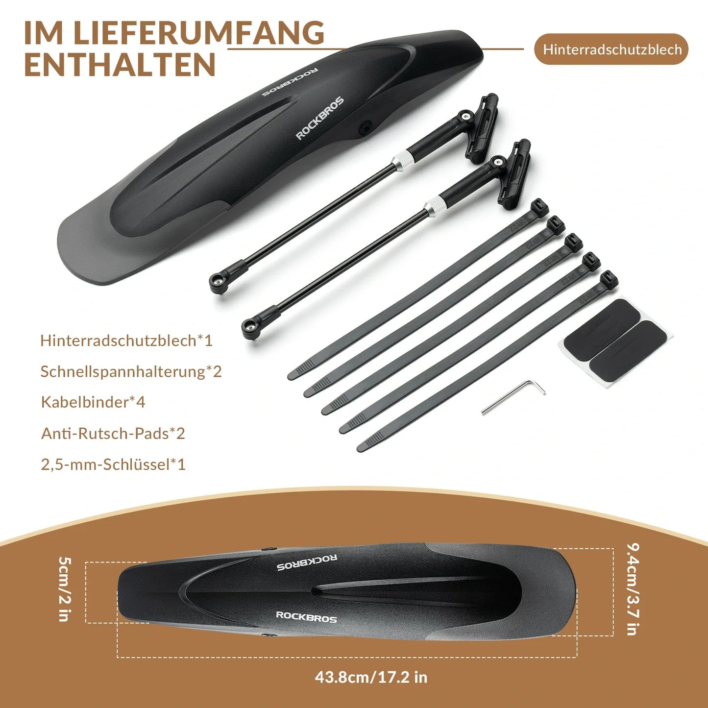 Fahrrad Schutzbleche Set Vorne/Hinten Verstellbare Flexible 26-29 zoll