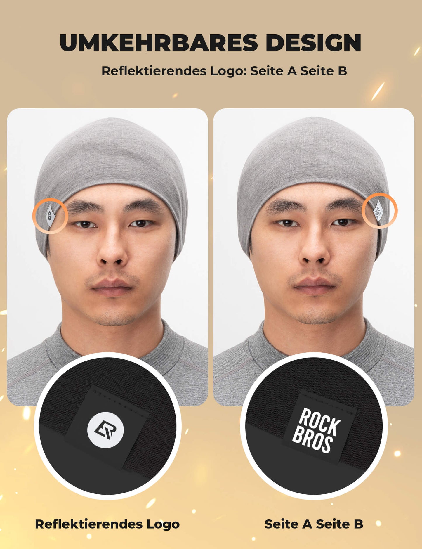 ROCKBROS Winter Thermo Mütze aus Wolle