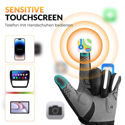 Fahrradhandschuhe über USB, reflektierend und stoßdämpfend, Winterhandschuhe mit Touchfunktion