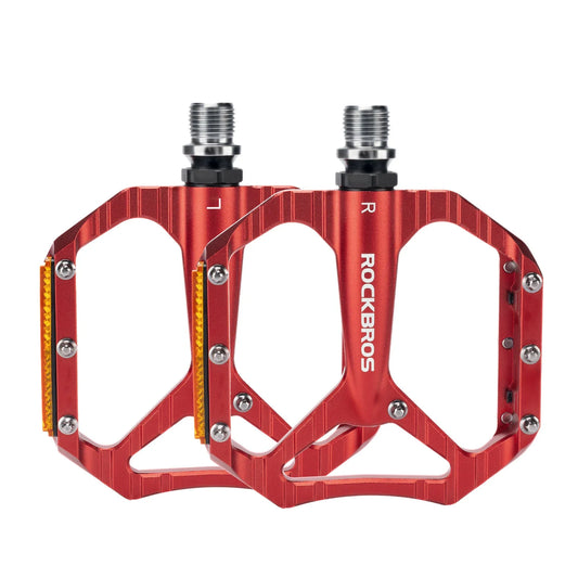 Fahrradpedale rutschfest– Aluminium Plattformpedale mit Reflektoren, abgedichtetem Kugellager, Anti-Rutsch-Pins, 9/16" Achse
