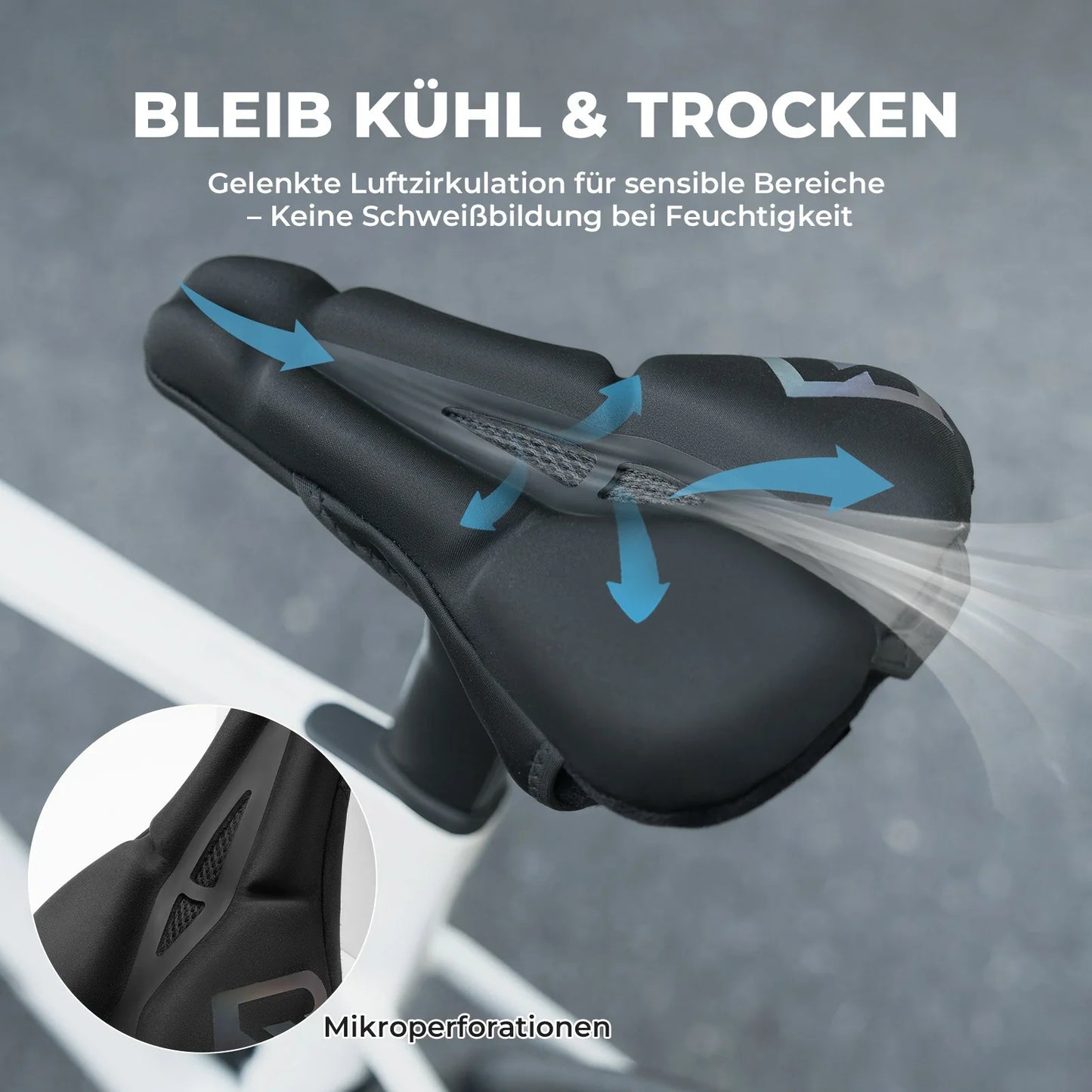 Fahrradsattel Überzug – Ergonomischer Sattelbezug Fahrrad mit Memory-Foam & 3D-geformter Polsterung