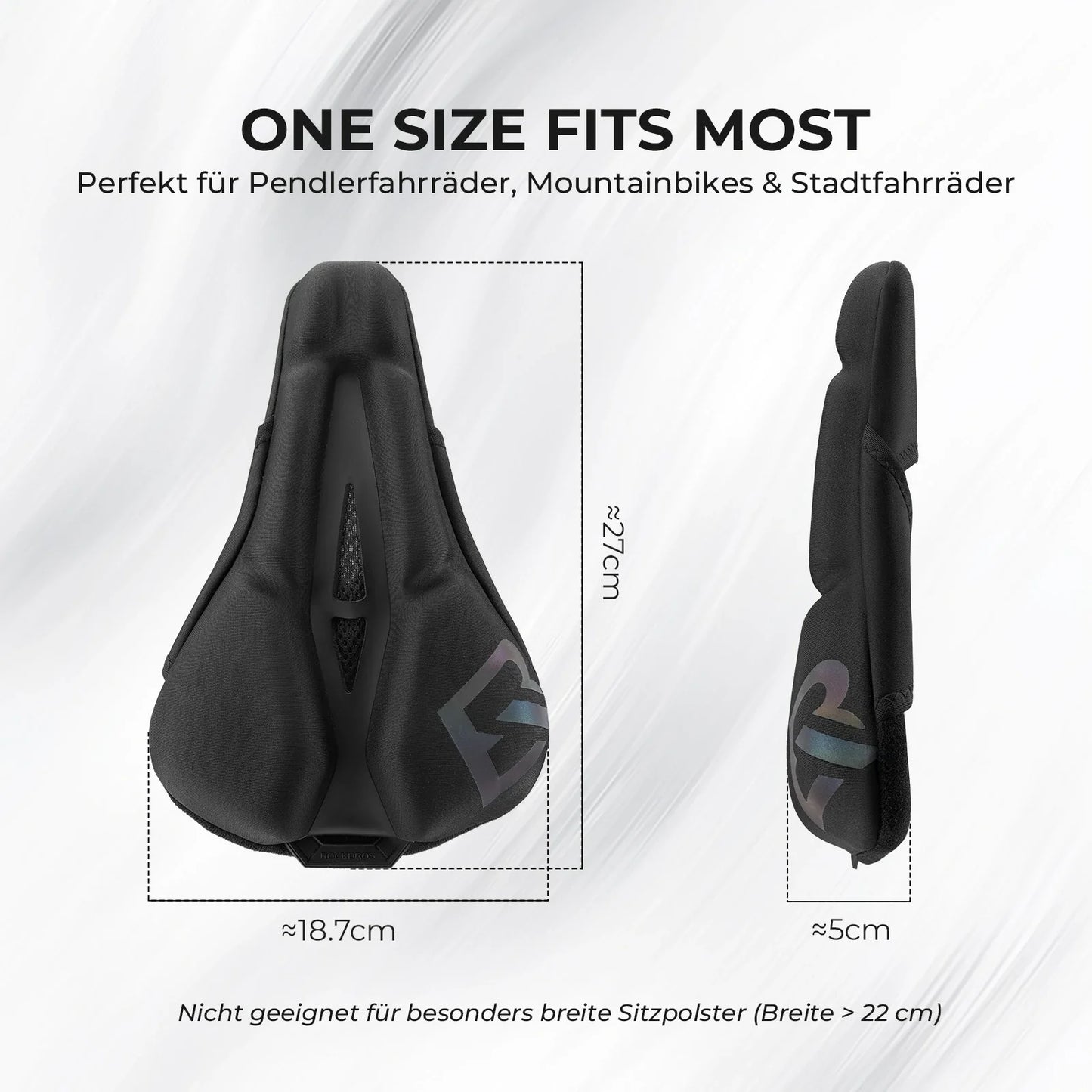 Fahrradsattel Überzug – Ergonomischer Sattelbezug Fahrrad mit Memory-Foam & 3D-geformter Polsterung