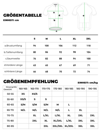 Fahrradtrikot Kurzarm Herren Atmungsaktives und Schnelltrocknend Jersey Reflektierende