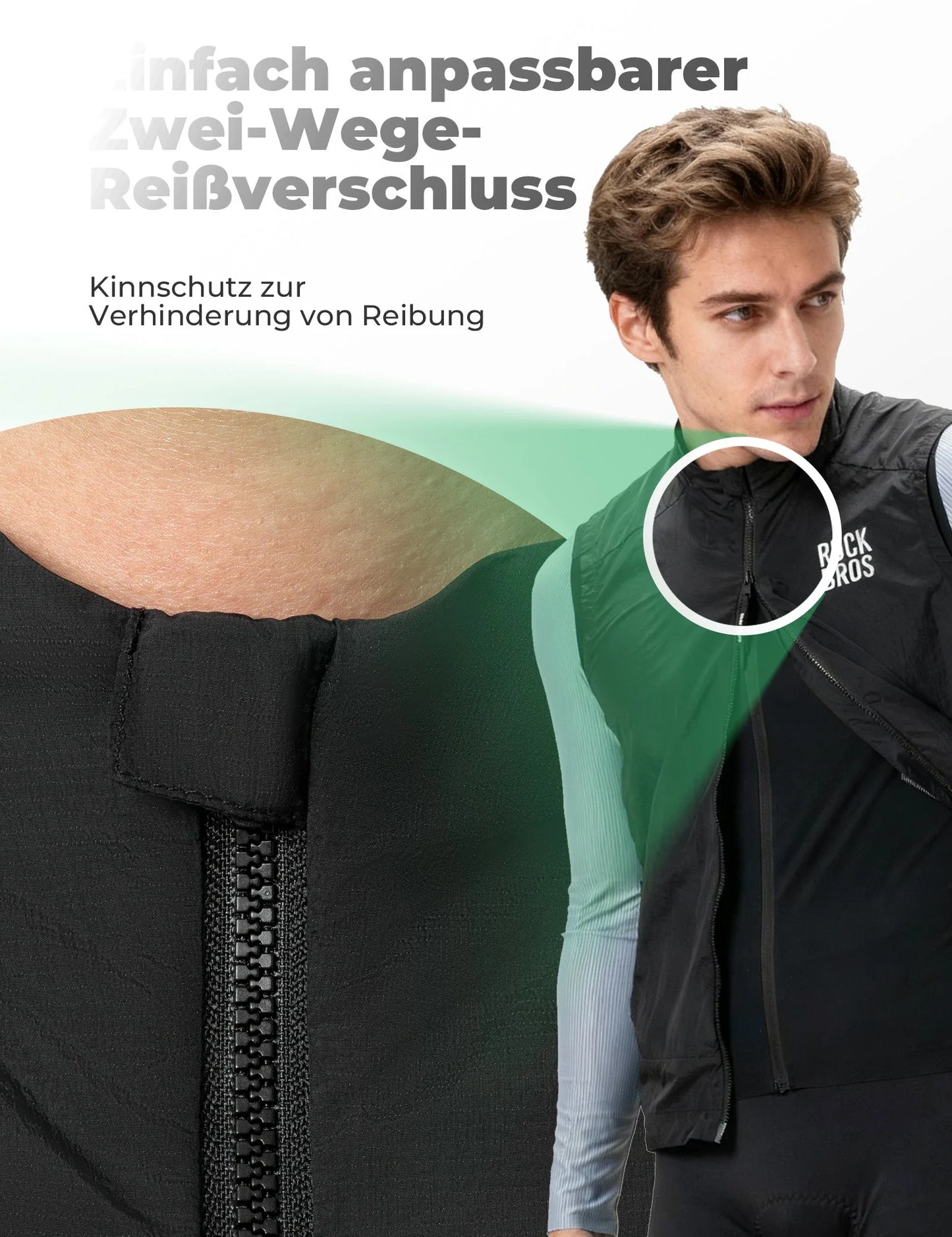 Fahrradweste Winddicht Leicht Atmungsaktiv Schnelltrocknend, Faltbar Radweste