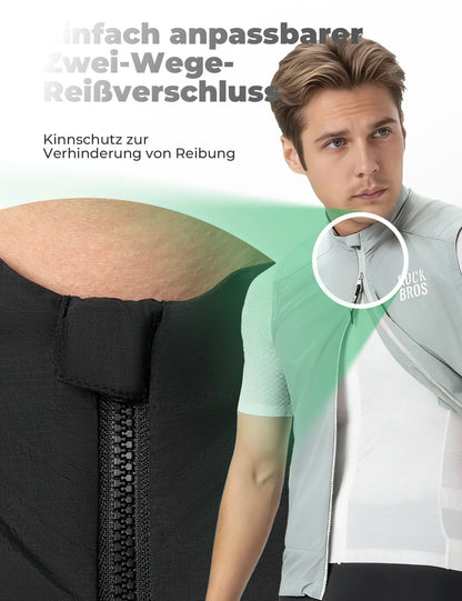 Fahrradweste Winddicht Leicht Atmungsaktiv Schnelltrocknend, Faltbar Radweste