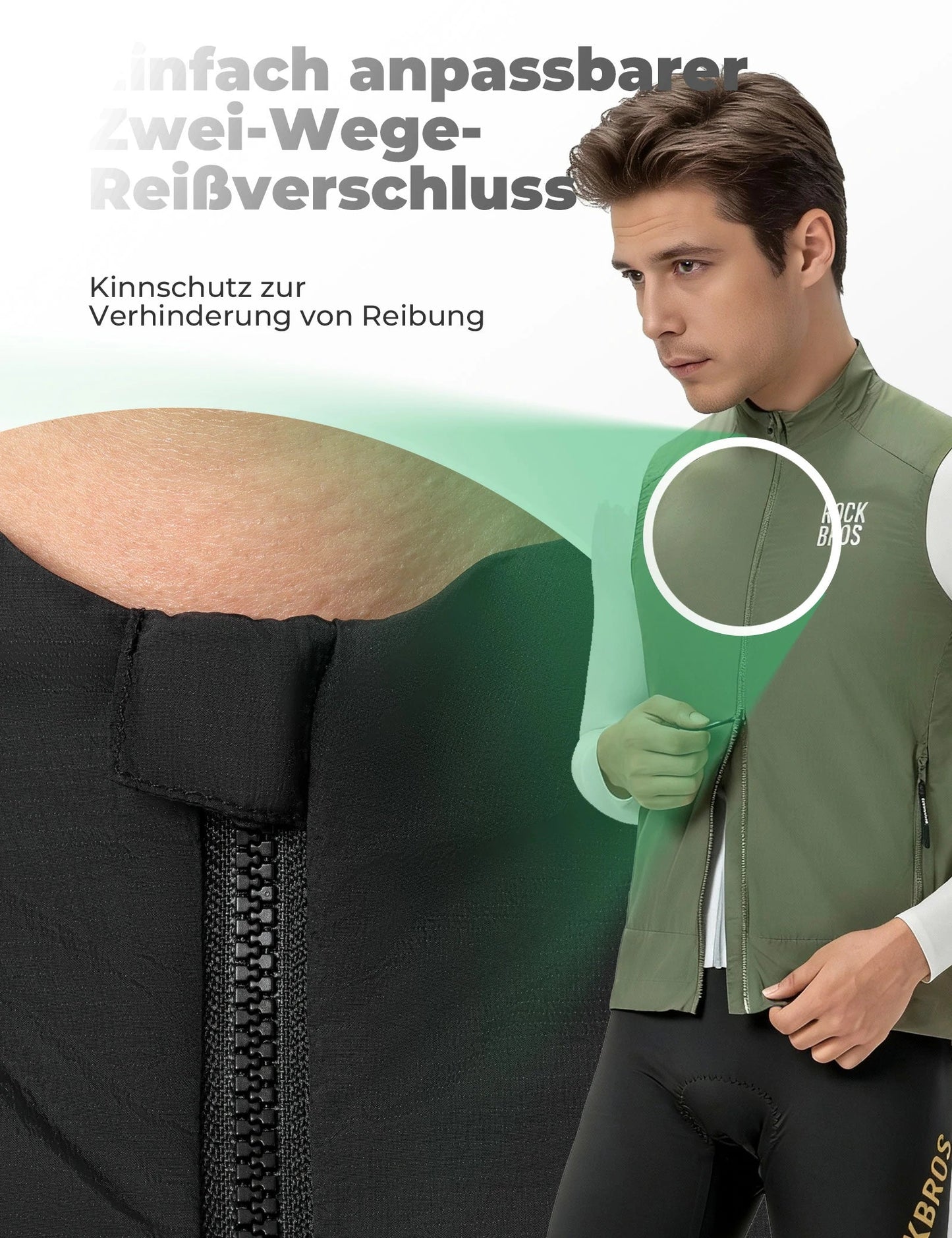 Fahrradweste Winddicht Leicht Atmungsaktiv Schnelltrocknend, Faltbar Radweste