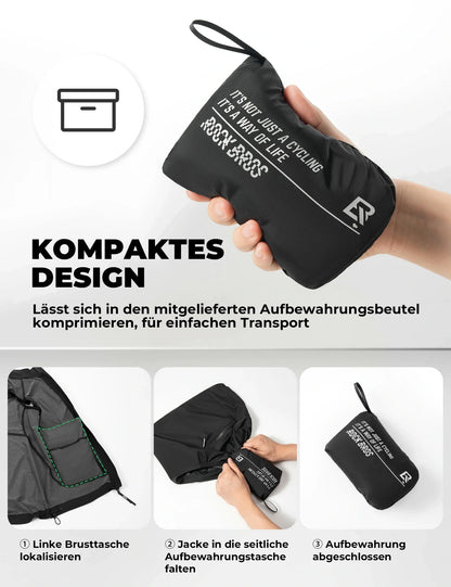 Fahrradweste Winddicht Leicht Atmungsaktiv Schnelltrocknend, Faltbar Radweste