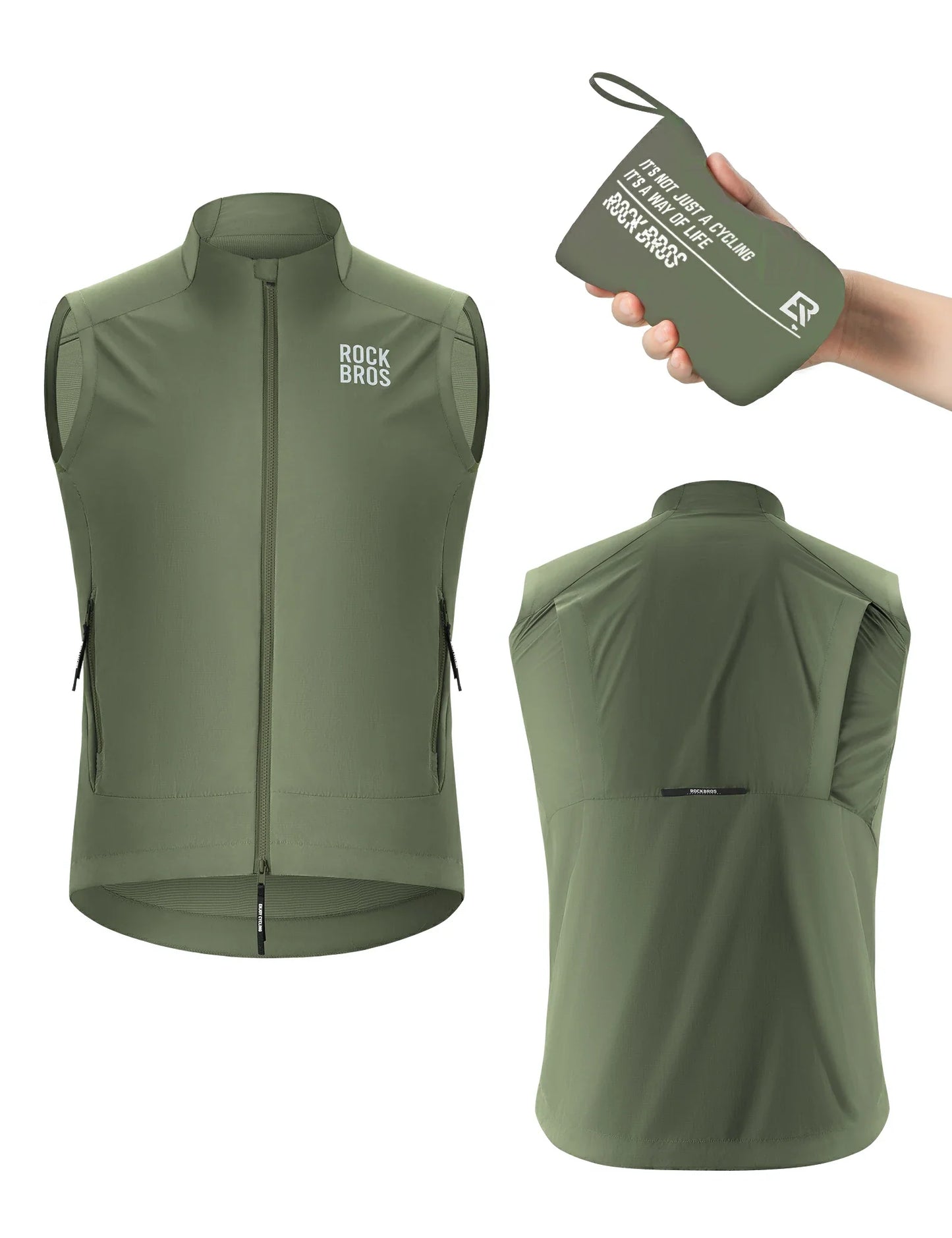 Fahrradweste Winddicht Leicht Atmungsaktiv Schnelltrocknend, Faltbar Radweste