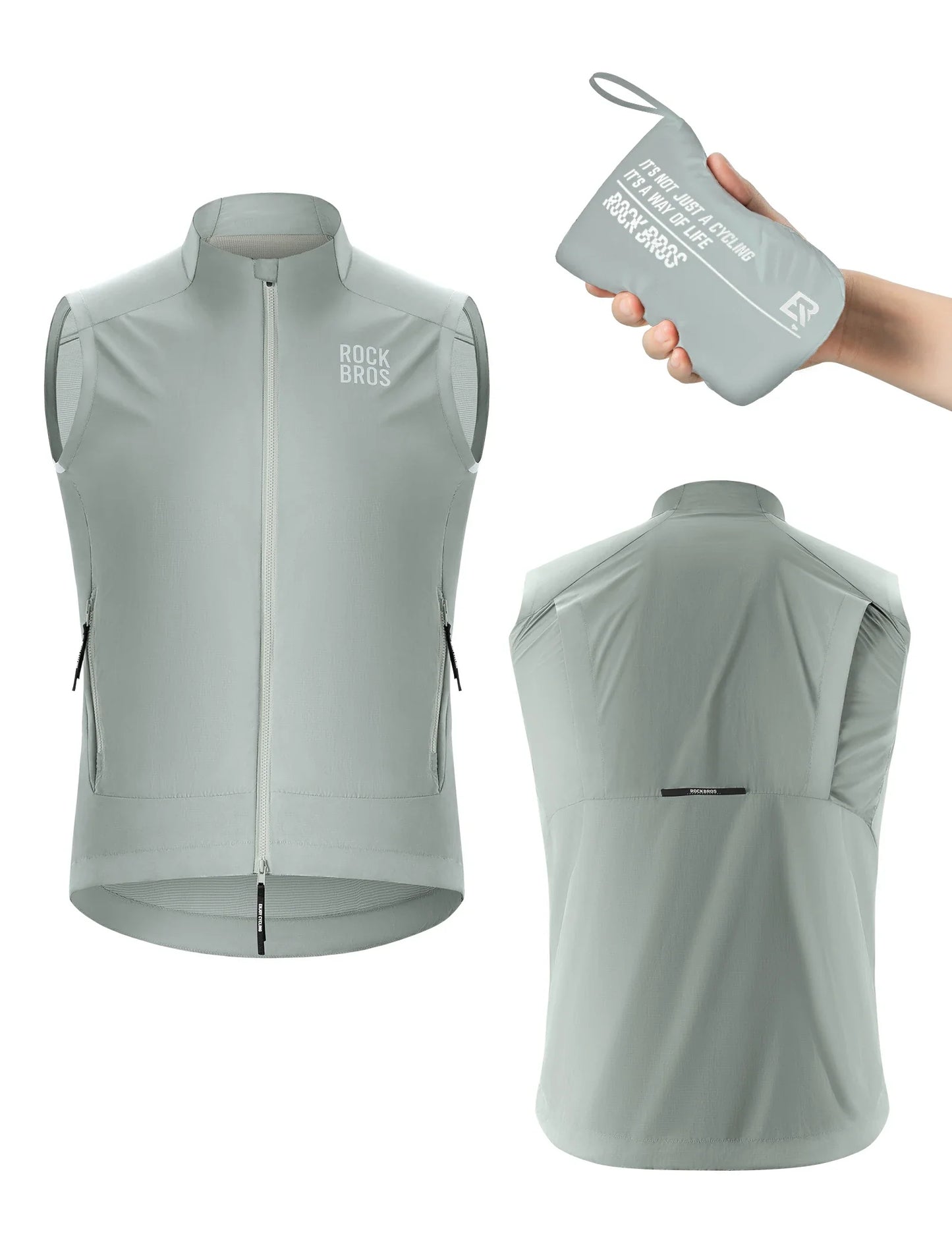 Fahrradweste Winddicht Leicht Atmungsaktiv Schnelltrocknend, Faltbar Radweste