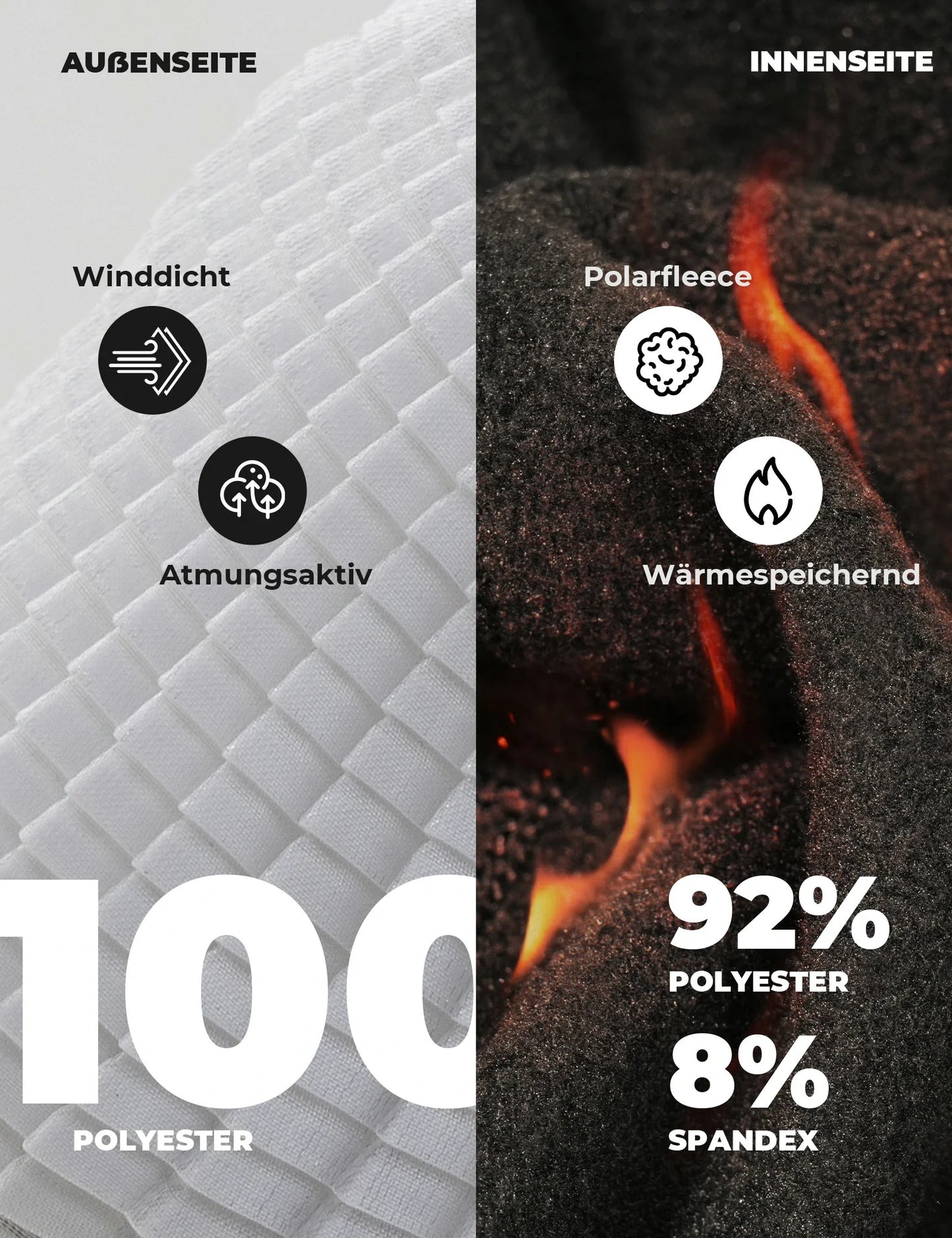 Fleece-Sturmhaube Winter Atmungsaktive Balaclava Skimaske