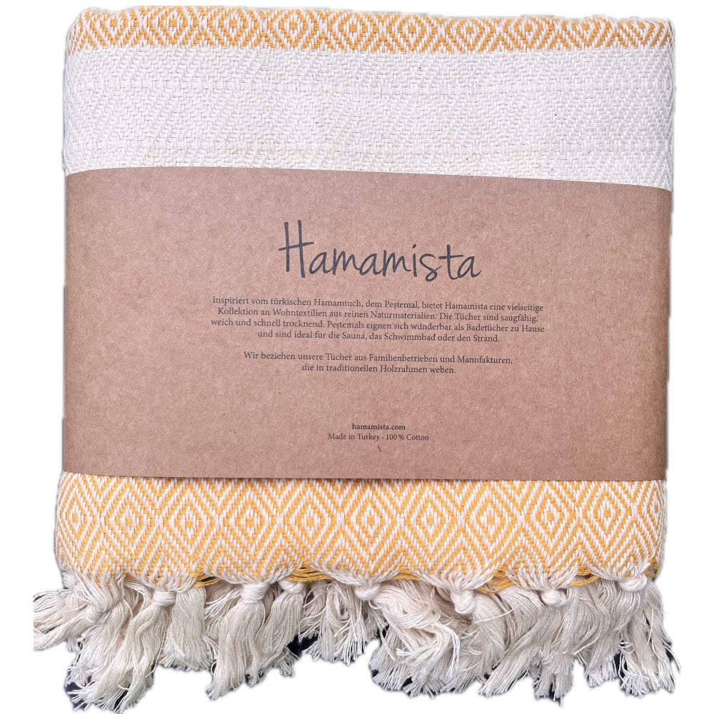 Hamamtuch Charlotte gelb - handgewebt