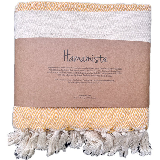 Hamamtuch Charlotte gelb - handgewebt