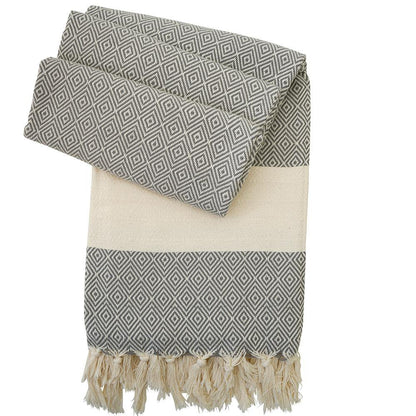 Hamamtuch Charlotte dunkelgrau - handgewebt