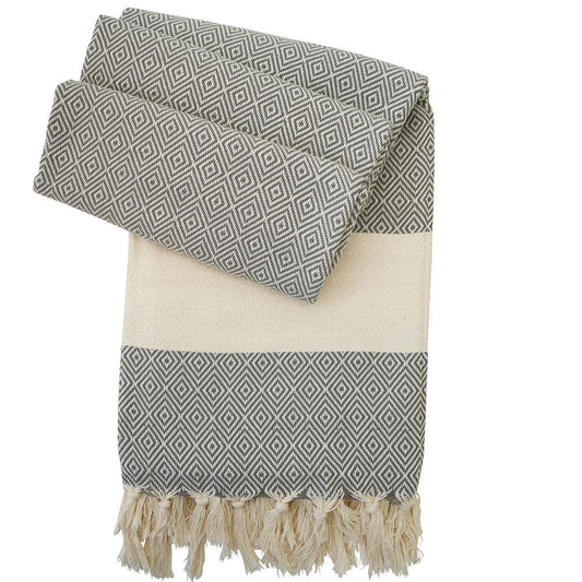 Hamamtuch Charlotte dunkelgrau - handgewebt