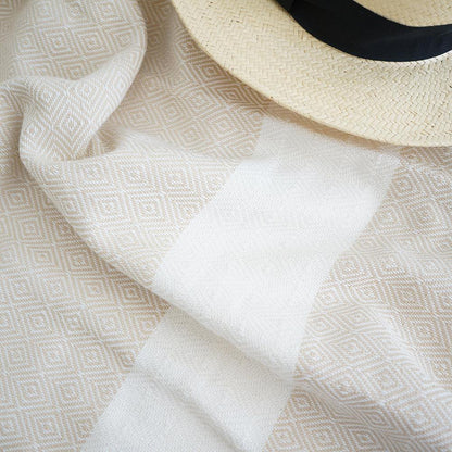 Hamamtuch Charlotte beige - handgewebt