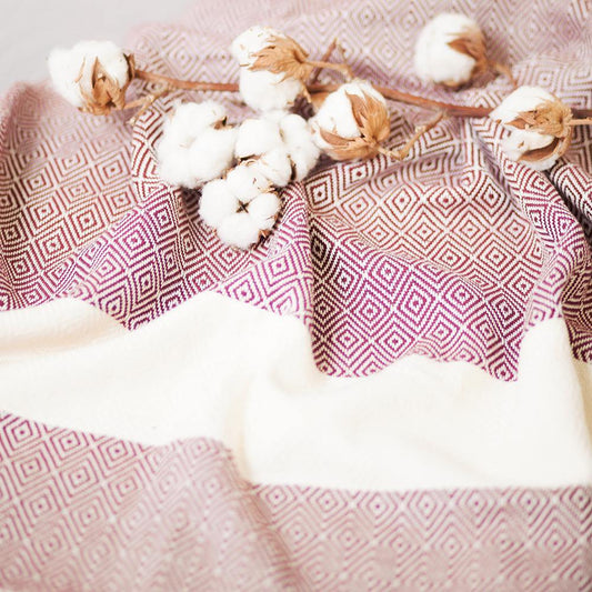 Hamamtuch Charlotte bordeaux - handgewebt