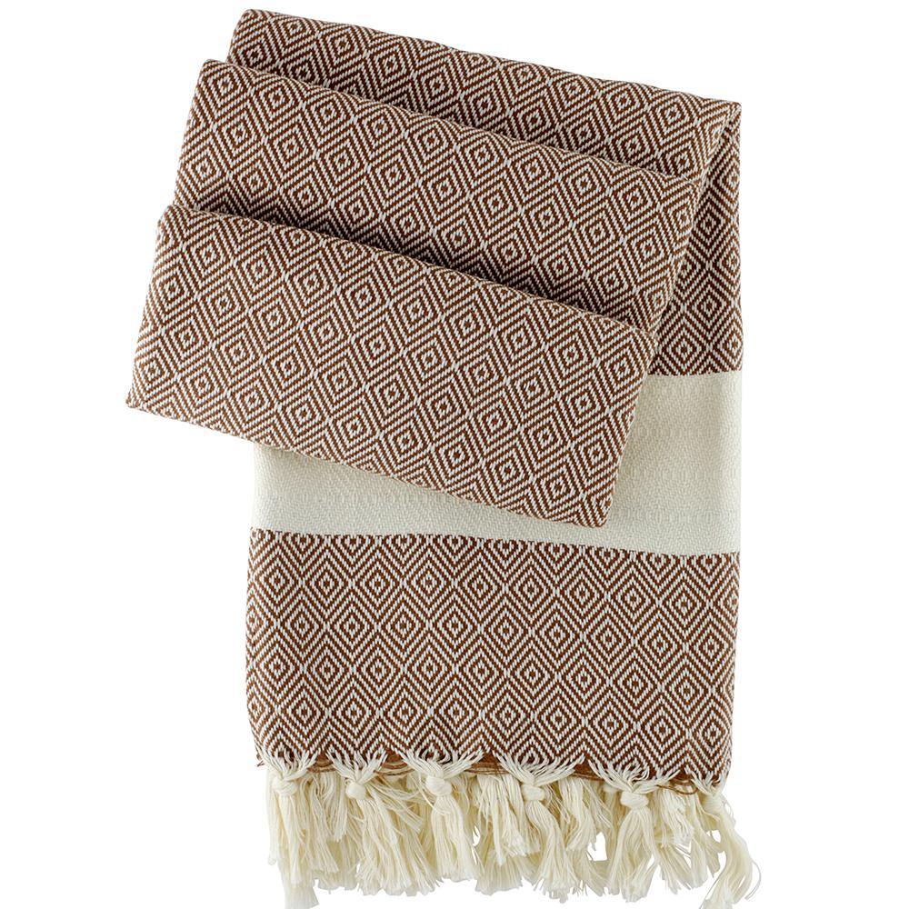 Hamamtuch Charlotte braun - handgewebt