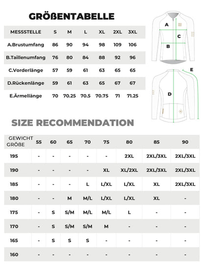 Herren Langarm-Radtrikot Atmungsaktiv Reflektierend mit 3D-Schnitt