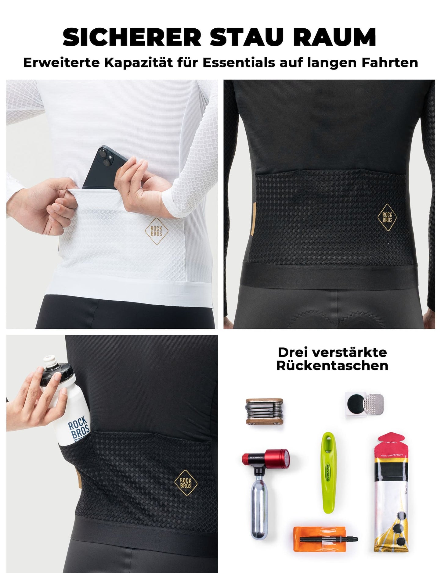 Herren Langarm-Radtrikot Atmungsaktiv Reflektierend mit 3D-Schnitt