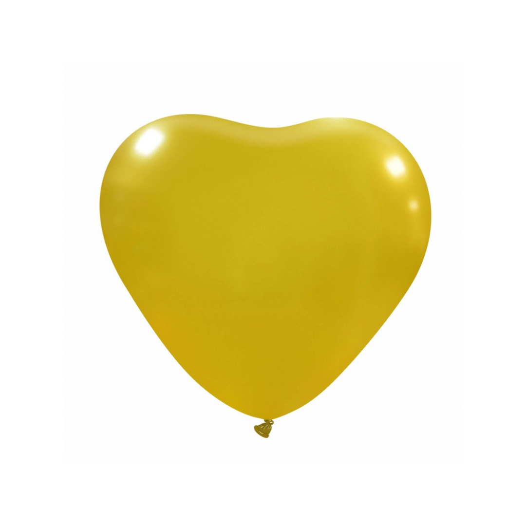 Herzluftballons Naturlatex | 5 Zoll - Metallic