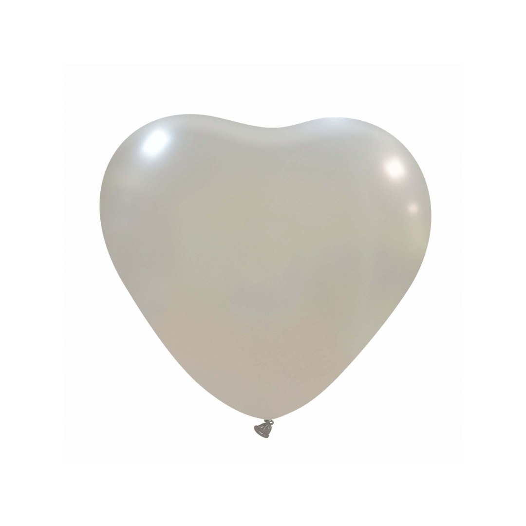 Herzluftballons Naturlatex | 5 Zoll - Metallic