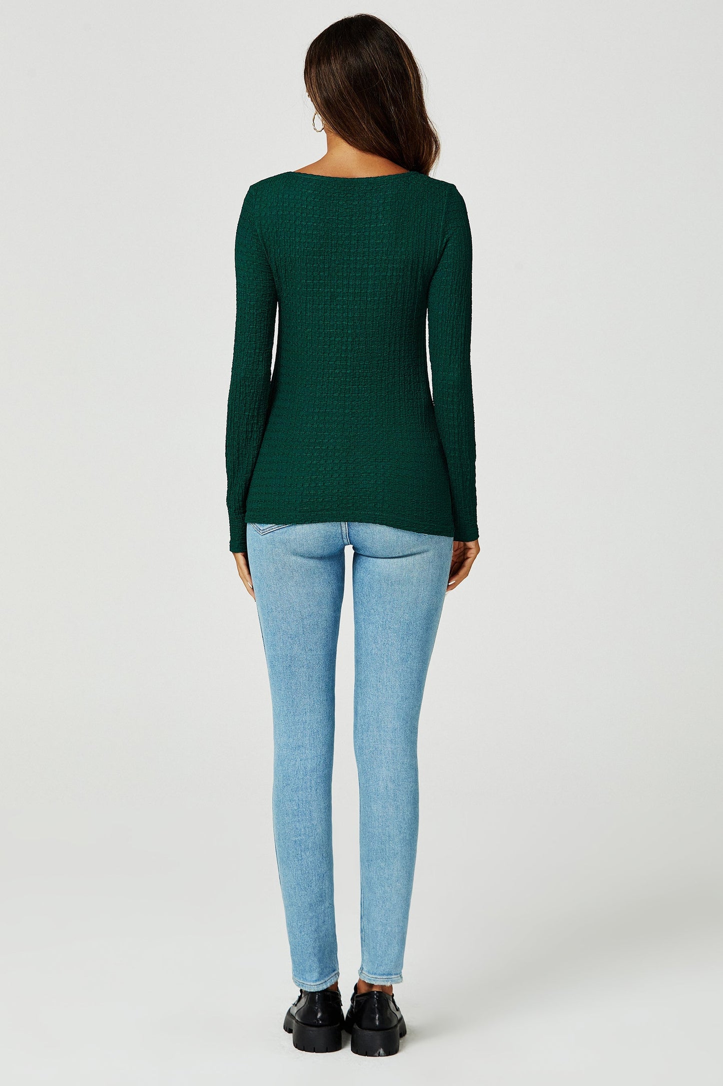 Long sleeved top In Dark Green