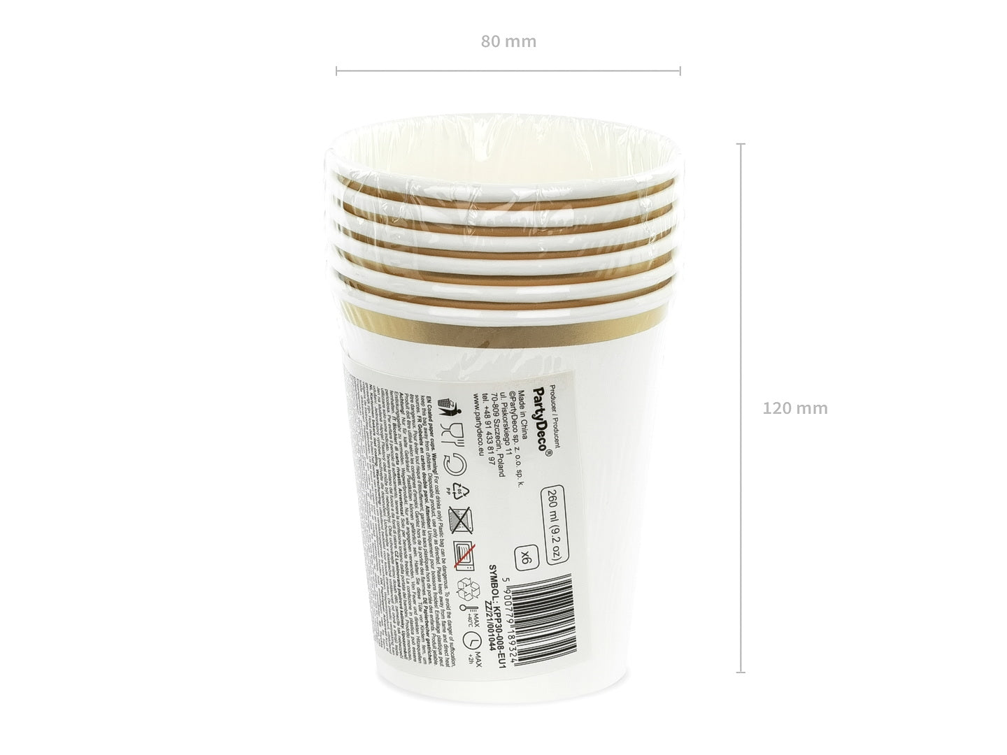 Becher, weiß, 260ml (1 VPE / 6 Stk.)