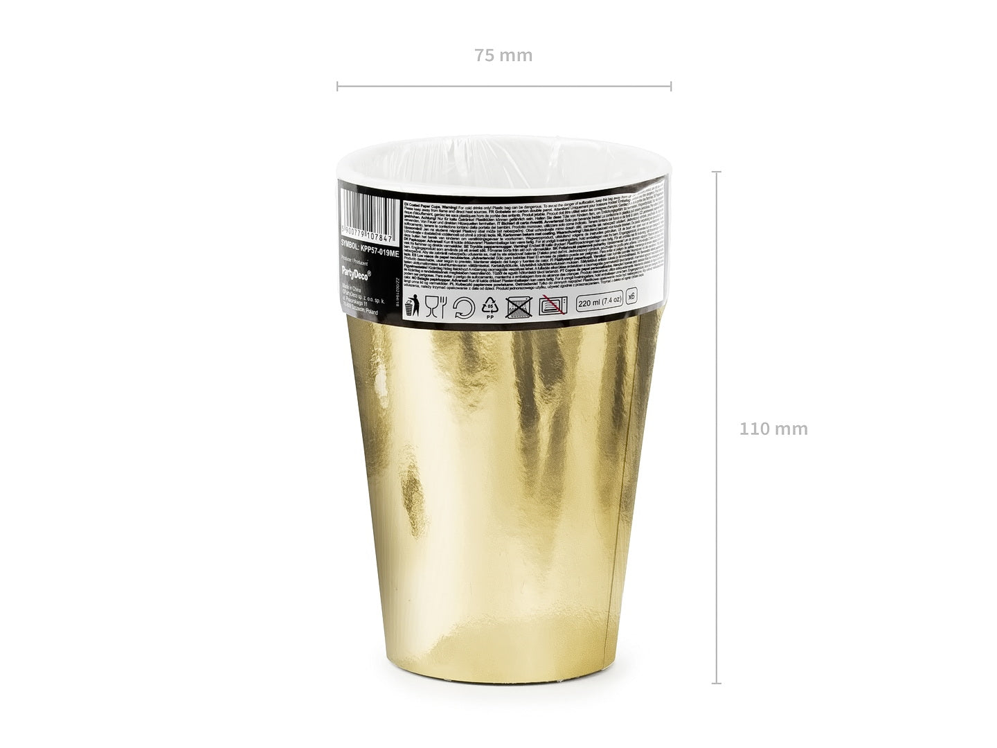 Becher, gold, 220ml (1 VPE / 6 Stk.)