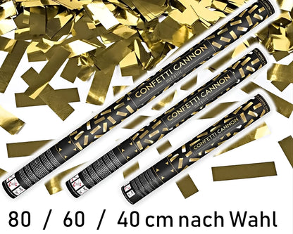 Konfettikanone Rechtechig Goldmetallic
