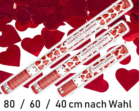 Konfettikanone kaufen für unvergessliche Partys, erhältlich in 40, 60, 80 cm, mit Party Mix aus Papier- und Metallic-Konfetti.